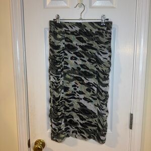 Adrienne Landau Onyx Jade Collection Ruched Mesh Skirt Size S NWT